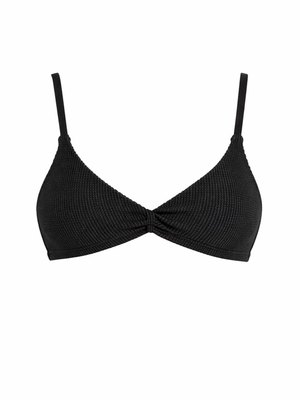 Good American Swim Black Textured Knot Bikini Top MSRP $59 4XL NWT